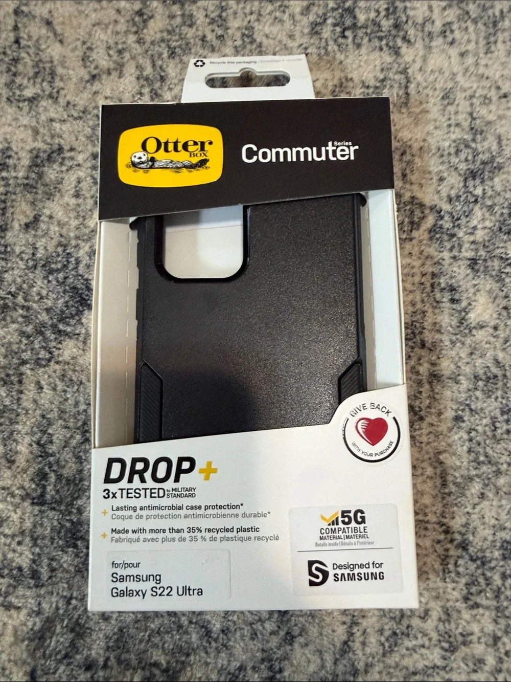 OtterBox Commuter Series Drop+ Case for Samsung Galaxy S22 Ultra — Black